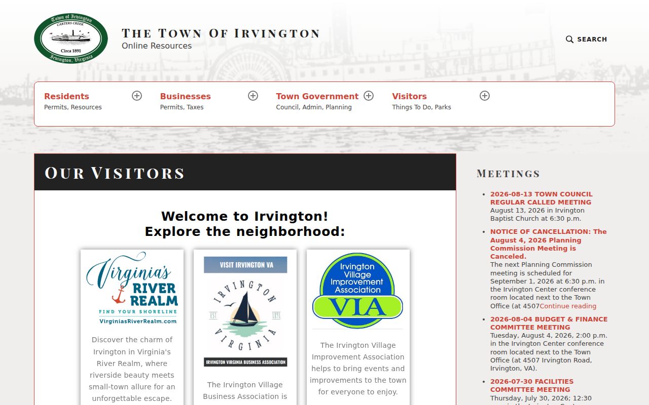 Irvington criminal records context at the historic waterfront town
